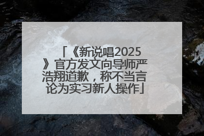 《新说唱2025》官方发文向导师严浩翔道歉，称不当言论为实习新人操作