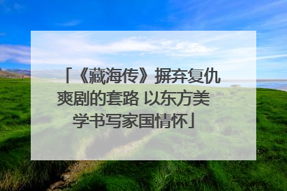《藏海传》摒弃复仇爽剧的套路 以东方美学书写家国情怀