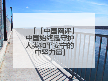 「中国网评」中国始终是守护人类和平安宁的中坚力量