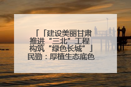 「建设美丽甘肃 推进“三北”工程 构筑“绿色长城”」民勤：厚植生态底色 筑牢绿色屏障