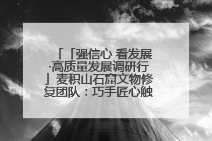 「强信心 看发展·高质量发展调研行」麦积山石窟文物修复团队：巧手匠心触摸“光阴的故事”