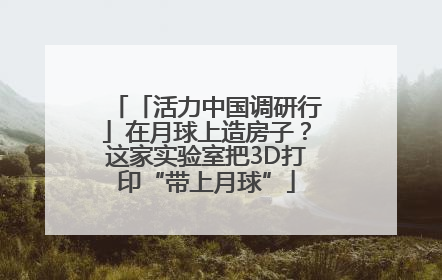 「活力中国调研行」在月球上造房子？这家实验室把3D打印“带上月球”