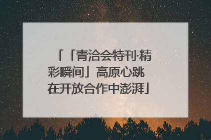 「青洽会特刊·精彩瞬间」高原心跳 在开放合作中澎湃