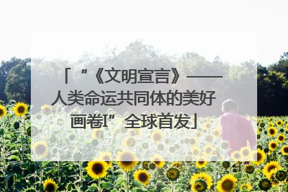 “《文明宣言》——人类命运共同体的美好画卷I”全球首发