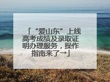 “爱山东”上线高考成绩及录取证明办理服务，操作指南来了→