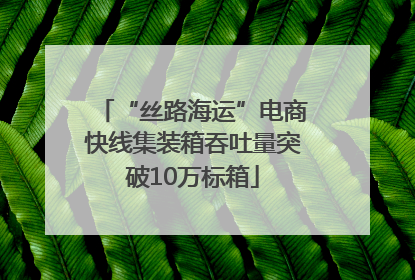 “丝路海运”电商快线集装箱吞吐量突破10万标箱