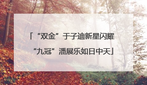 “双金”于子迪新星闪耀 “九冠”潘展乐如日中天