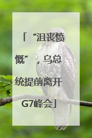 “沮丧愤慨”，乌总统提前离开G7峰会