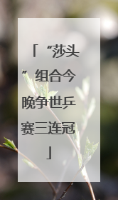 “莎头”组合今晚争世乒赛三连冠