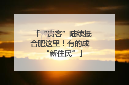 “贵客”陆续抵合肥这里！有的成“新住民”