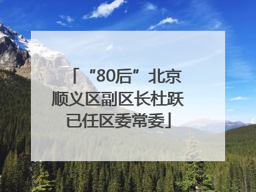 “80后”北京顺义区副区长杜跃已任区委常委