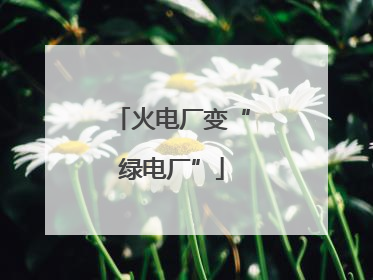 火电厂变“绿电厂”