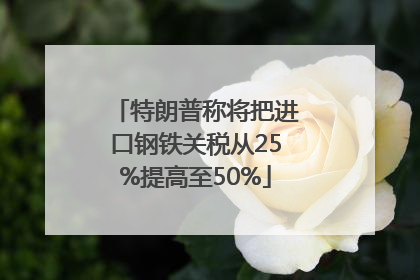 特朗普称将把进口钢铁关税从25%提高至50%