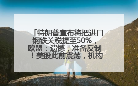 特朗普宣布将把进口钢铁关税提至50%，欧盟：遗憾，准备反制！美股此前震荡，机构：美元正进入熊市