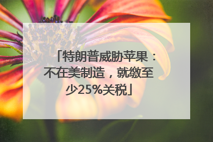 特朗普威胁苹果：不在美制造，就缴至少25%关税