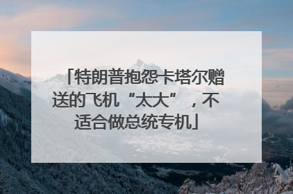特朗普抱怨卡塔尔赠送的飞机“太大”，不适合做总统专机