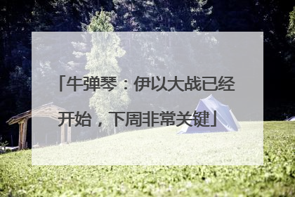 牛弹琴：伊以大战已经开始，下周非常关键