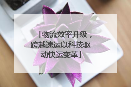 物流效率升级，跨越速运以科技驱动快运变革