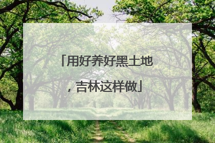 用好养好黑土地，吉林这样做