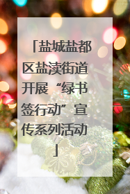 盐城盐都区盐渎街道开展“绿书签行动”宣传系列活动
