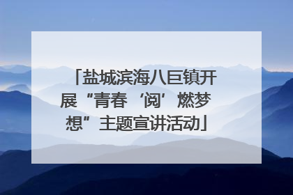 盐城滨海八巨镇开展“青春‘阅’燃梦想”主题宣讲活动