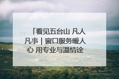看见五台山 凡人凡事｜窗口服务暖人心 用专业与温情诠释责任担当