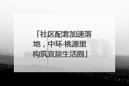 社区配套加速落地，中环·桃源里构筑宜居生活圈