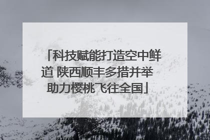 科技赋能打造空中鲜道 陕西顺丰多措并举助力樱桃飞往全国