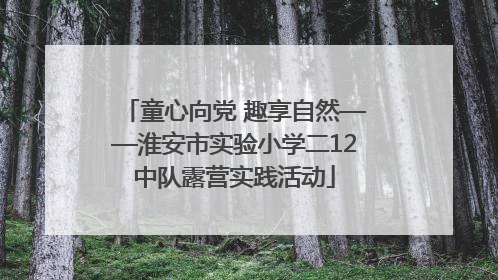 童心向党 趣享自然——淮安市实验小学二12中队露营实践活动