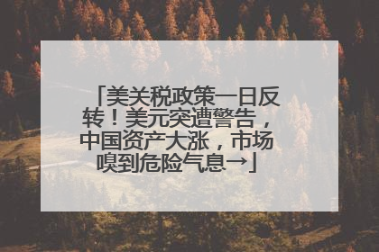 美关税政策一日反转！美元突遭警告，中国资产大涨，市场嗅到危险气息→