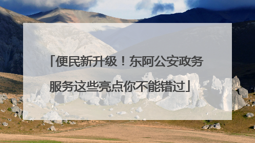 便民新升级！东阿公安政务服务这些亮点你不能错过