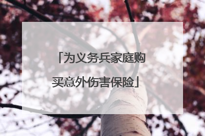 为义务兵家庭购买意外伤害保险
