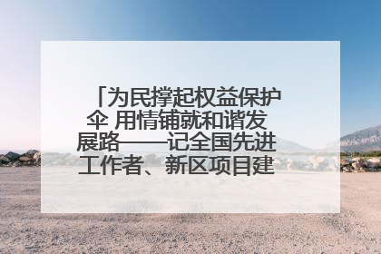 为民撑起权益保护伞 用情铺就和谐发展路——记全国先进工作者、新区项目建设中心干部卢小勇