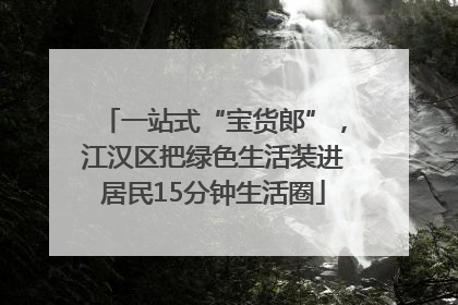 一站式“宝货郎”，江汉区把绿色生活装进居民15分钟生活圈