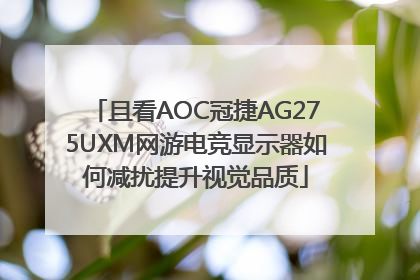 且看AOC冠捷AG275UXM网游电竞显示器如何减扰提升视觉品质