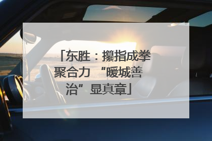 东胜：攥指成拳聚合力 “暖城善治”显真章