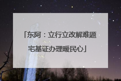 东阿：立行立改解难题 宅基证办理暖民心