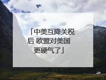 中美互降关税后 欧盟对美国更硬气了