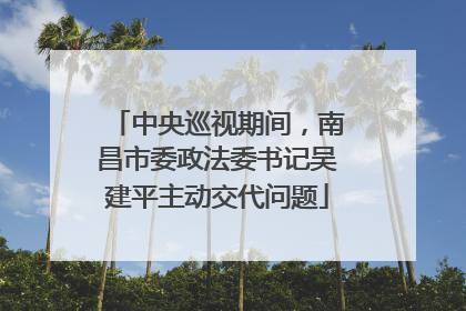 中央巡视期间，南昌市委政法委书记吴建平主动交代问题