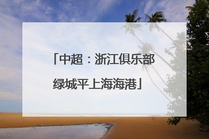 中超：浙江俱乐部绿城平上海海港