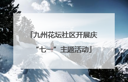 九州花坛社区开展庆“七一”主题活动