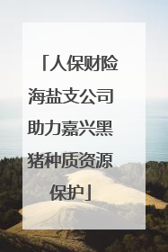 人保财险海盐支公司助力嘉兴黑猪种质资源保护