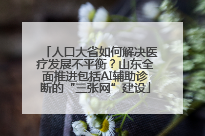 人口大省如何解决医疗发展不平衡？山东全面推进包括AI辅助诊断的“三张网”建设