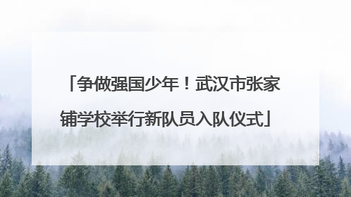 争做强国少年！武汉市张家铺学校举行新队员入队仪式