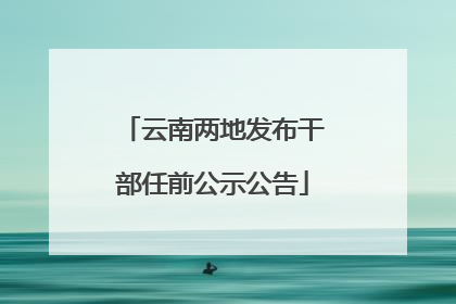 云南两地发布干部任前公示公告
