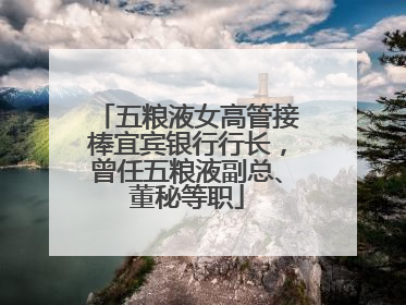 五粮液女高管接棒宜宾银行行长，曾任五粮液副总、董秘等职