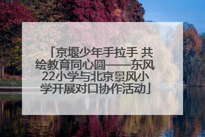 京堰少年手拉手 共绘教育同心圆——东风22小学与北京景风小学开展对口协作活动