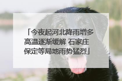今夜起河北降雨增多高温逐渐缓解 石家庄保定等局地雨势猛烈
