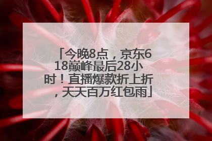 今晚8点，京东618巅峰最后28小时！直播爆款折上折，天天百万红包雨