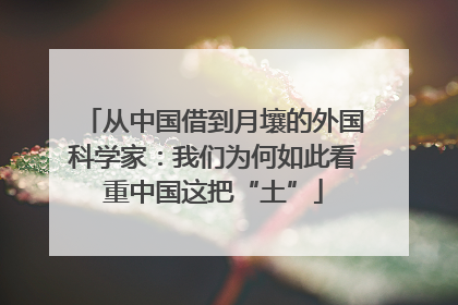 从中国借到月壤的外国科学家：我们为何如此看重中国这把“土”